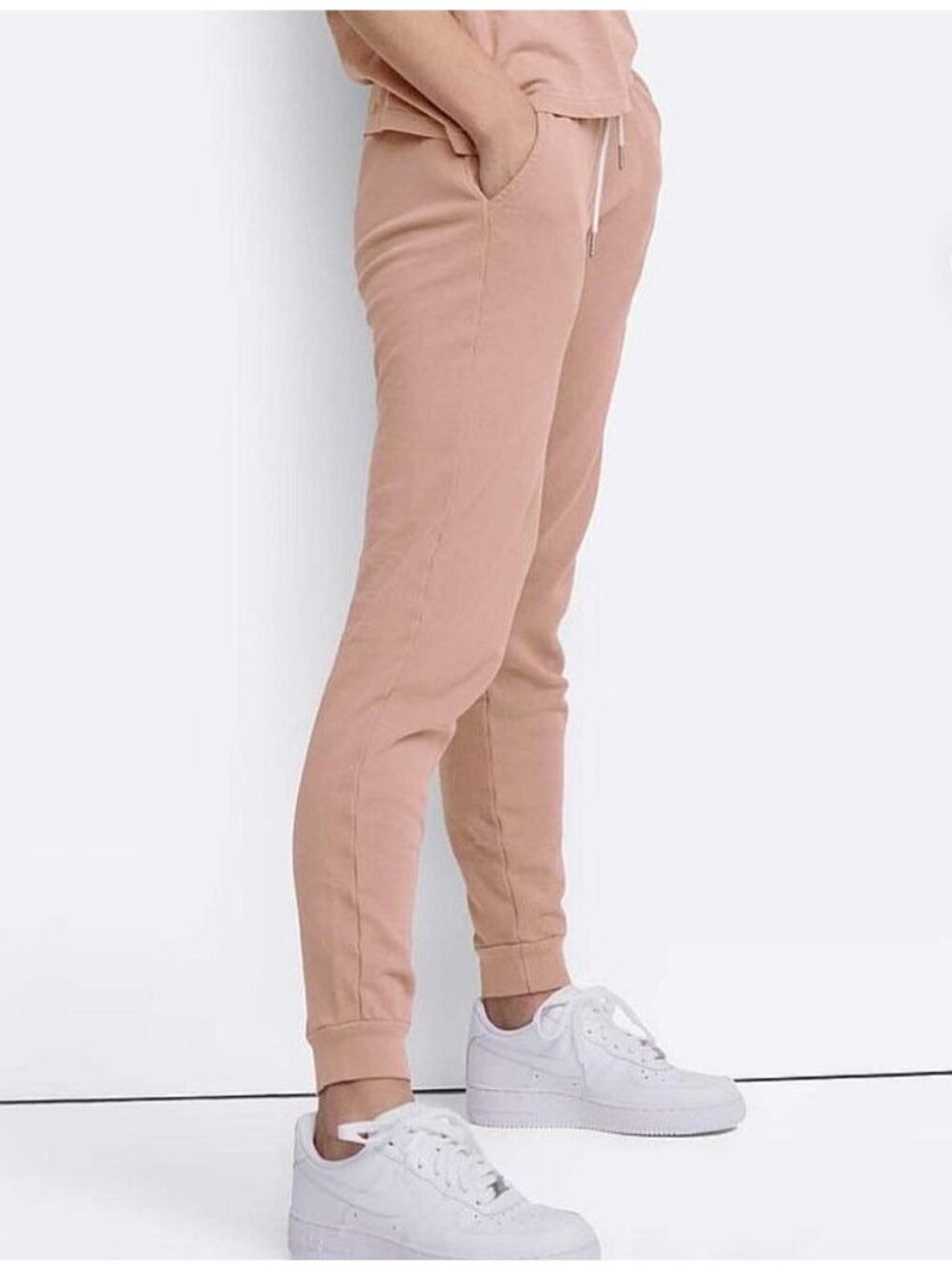 MATE THE LABEL organic terry classic jogger in rose 2X